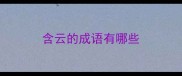 含云的成语有哪些