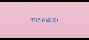 不理会成语