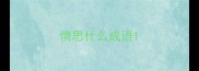 情思什么成语