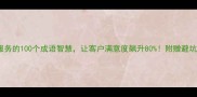 售后服务的100个成语智慧让客户满意度飙升80附赠避坑指南