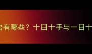 带目带十的成语有哪些十目十手与一目十行的智慧解读