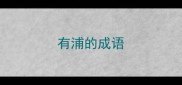 有浦的成语