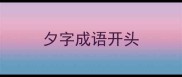 夕字成语开头