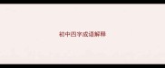 初中四字成语解释