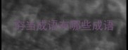 穷当成语有哪些成语