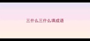 三什么三什么填成语