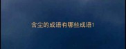含尘的成语有哪些成语