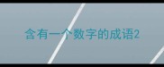 含有一个数字的成语