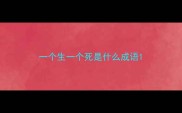 一个生一个死是什么成语