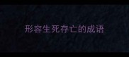 形容生死存亡的成语