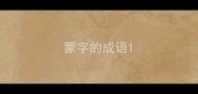 蒙字的成语