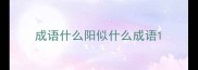 成语什么阳似什么成语