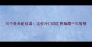 10个最呆的成语这些冷门词汇竟暗藏千年智慧