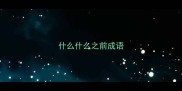 什么什么之前成语