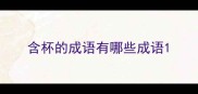 含杯的成语有哪些成语
