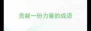 贡献一份力量的成语