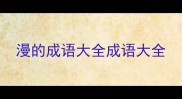 漫的成语大全成语大全