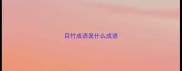 目竹成语是什么成语