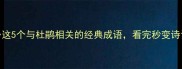 杜鹃啼血不如归去这5个与杜鹃相关的经典成语看完秒变诗词达人传统文化必学