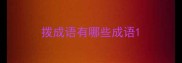 拨成语有哪些成语