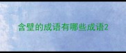 含壁的成语有哪些成语