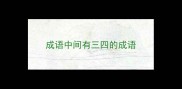 成语中间有三四的成语