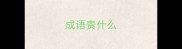 成语贵什么