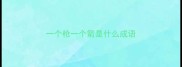 一个枪一个箭是什么成语