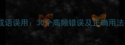 常见成语误用30个高频错误及正确用法指南