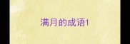 满月的成语