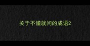 关于不懂就问的成语