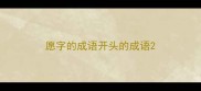 愿字的成语开头的成语