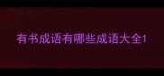 有书成语有哪些成语大全