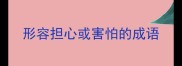 形容担心或害怕的成语