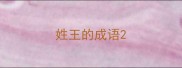 姓王的成语
