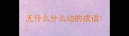 无什么什么动的成语