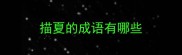 描夏的成语有哪些