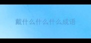 戴什么什么什么成语