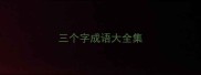 三个字成语大全集