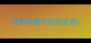 环肥燕瘦对应的成语