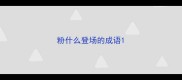 粉什么登场的成语