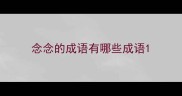念念的成语有哪些成语