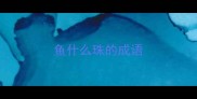 鱼什么珠的成语