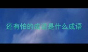 还有怕的成语是什么成语