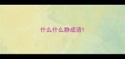 什么什么静成语