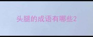 头腿的成语有哪些