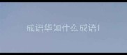 成语华如什么成语