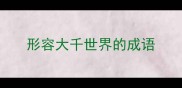 形容大千世界的成语
