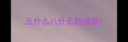 五什么八什么的成语