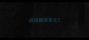 成语翻译英文